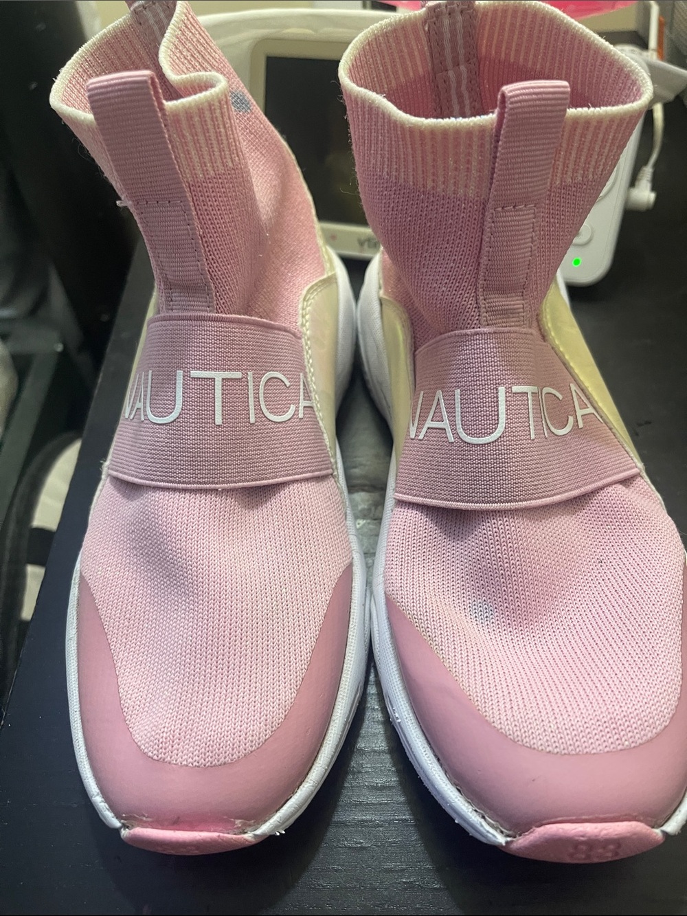 Nautica Girls' Pink Slip-On Sock Sneakers